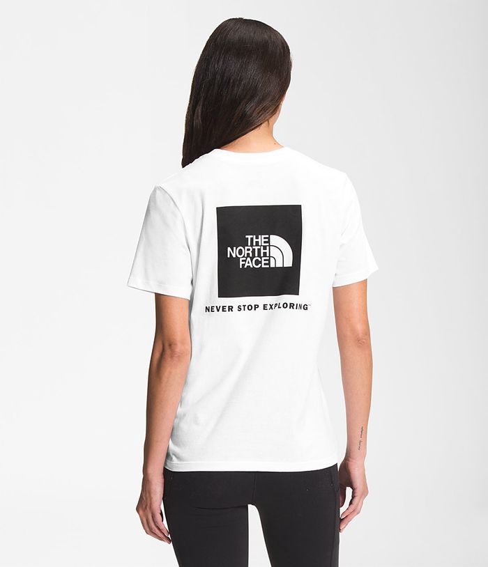 The North Face Short Sleeve Box NSE Womens T-Shirts White 683914-ESO